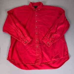 Croft & Barrow Button Down Shirt Mens Size XLT Tall Red Cotton Twill Long Sleeve